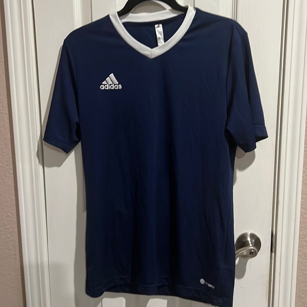 Adidas Men's Jersey Shirt Sz M navy blue white